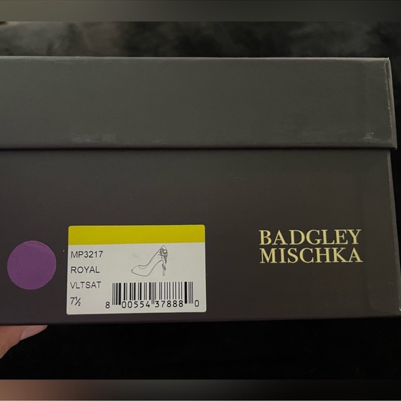 Badgley Mischka 'Royal Embellished' Peep
Toe Pump in Purple - Picture 11 of 16